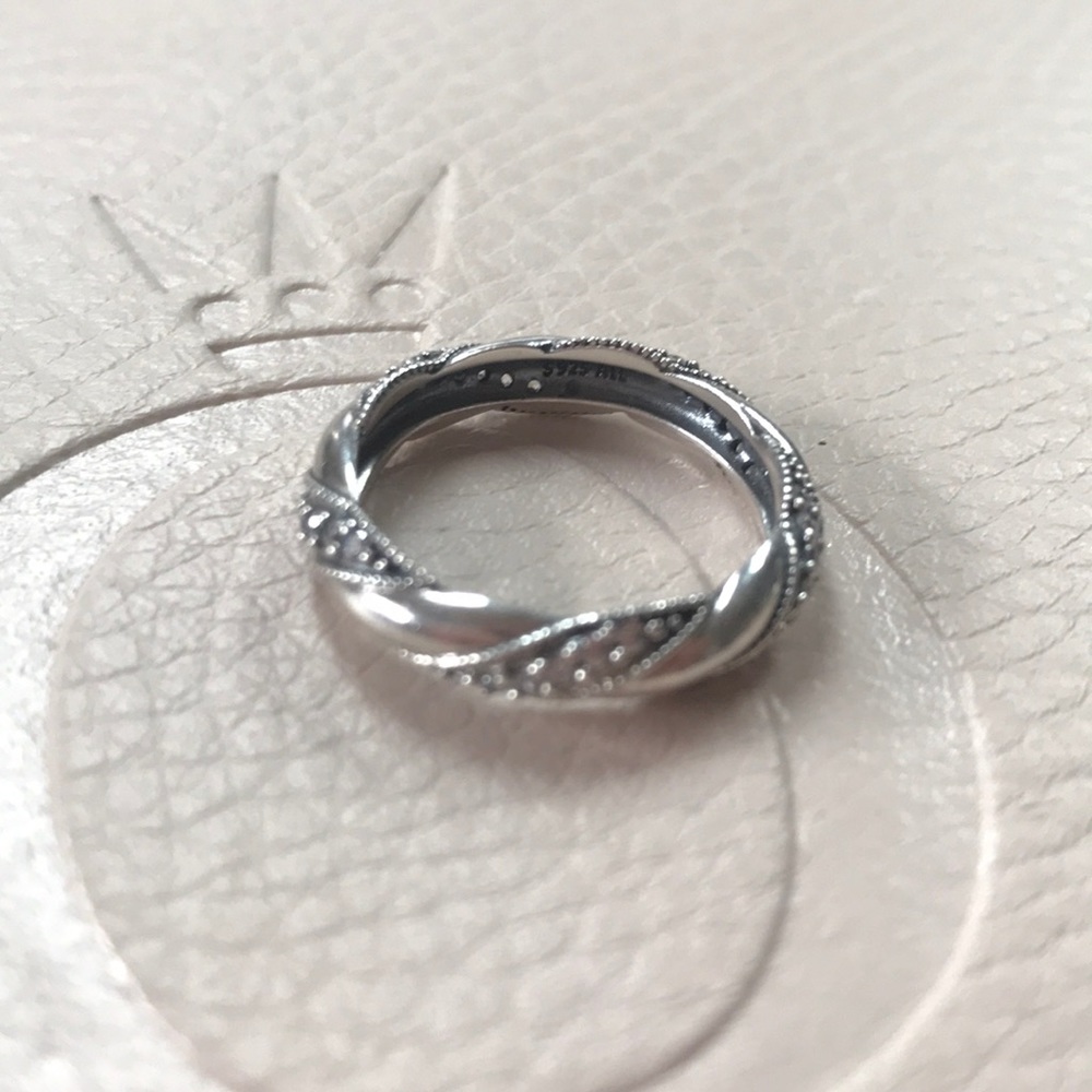 Pandora Ribbon of Love Ring, Clear CZ